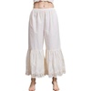image:imageBEAUTELICATE Vintage Cotton Shorts Pettipants Culotte Slip Cropped Sleepwear Pants with Lace EdgeCream