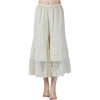 image:imageBEAUTELICATE Women Cotton Batiste Culotte Slip Pettipants Lace Trim Vintage Wide Leg Half SlipCream