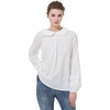 image:imageBEAUTELICATE Women Edwardian Shirt Petter Pan Collar Back Buttons Long Puff Sleeve Victorian BlouseOffwhite