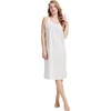 image:imageBEAUTELICATE Women Longer Slip 100 Cotton Full Slip with Side Split Under Dress Knee Length Adjustable StrapsWhite