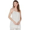 image:imageBEAUTELICATE Women Night Shirts 100 Cotton Slip Adjustable Strap Sleepwear Sleeveless Embroidery Lace TrimIvory