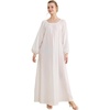 image:imageBEAUTELICATE Women Victorian Nightgown Long Sleeve 100 Cotton Sleepwear Voluminous NightdressOffwhite