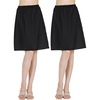image:imageBEAUTELICATE Womens Half Slip 100 Cotton Vintage Underskirt Knee Length Pack of 2Blackblack