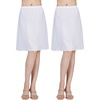 image:imageBEAUTELICATE Womens Half Slip 100 Cotton Vintage Underskirt Knee Length Pack of 2Whitewhite