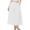 image:imageBEAUTELICATE Womens White Cotton Maxi Skirt Elastic Waistband Ankle Length Skirts with Pockets A Line SkirtOffwhite