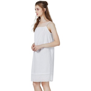 image:imageBEAUTELICATE 100 Cotton Full Slip 1920s Vintage Dress Extender With Embroidered LaceIvory