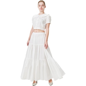 image:imageBEAUTELICATE 100 Cotton Victorian Maxi Skirt Women Gypsy Medieval Renaissance Boho Skirt Full LengthOffwhite