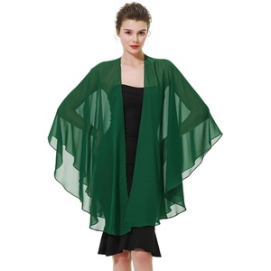 image:imageBEAUTELICATE Chiffon Shawl Bridal Wedding Wrap Long Evening Scarves ScarfEmerald Green