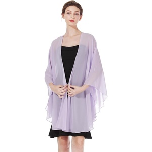 image:imageBEAUTELICATE Chiffon Shawl Bridal Wedding Wrap Long Evening Scarves ScarfLilac