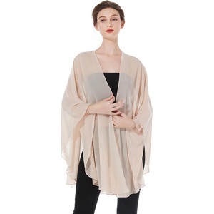 image:imageBEAUTELICATE Chiffon Shawl Bridal Wedding Wrap Long Evening Scarves ScarfPeach