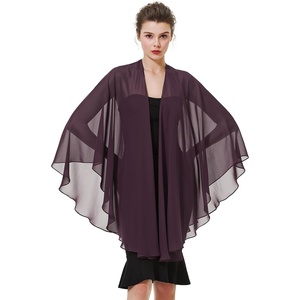 image:imageBEAUTELICATE Chiffon Shawl Bridal Wedding Wrap Long Evening Scarves ScarfPlum