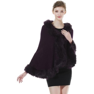 image:imageBEAUTELICATE Faux Fur Shawl Wrap Stole Shrug Bridal Winter Wedding with HookPurple
