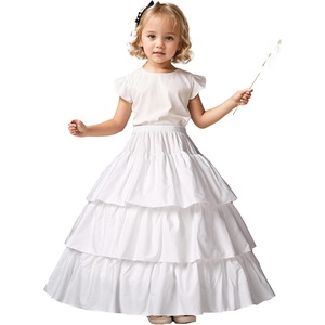 image:imageBEAUTELICATE Girls Hoop Petticoat 100 Cotton Crinoline Underskirt for Kids Flower Dress Slips Light IvoryStyle 2light Ivory
