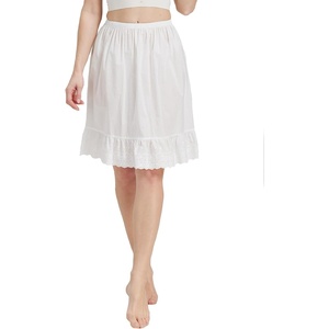 image:imageBEAUTELICATE Half Slip 100 Cotton Vintage Underskirt with Lace EmbroideryIvory