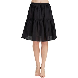 image:imageBEAUTELICATE Half Slip Skirt Extender 100 Cotton Vintage UnderskirtBlack22 Length