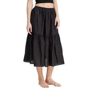 image:imageBEAUTELICATE Half Slip Skirt Extender 100 Cotton Vintage UnderskirtBlack30 Length