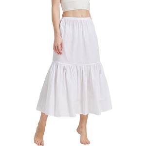 image:imageBEAUTELICATE Half Slip Skirt Extender 100 Cotton Vintage UnderskirtIvory34 Length