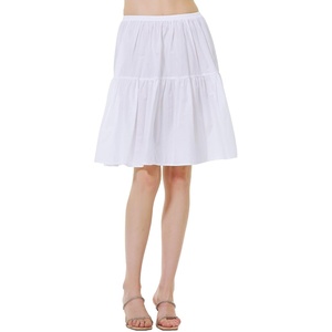 image:imageBEAUTELICATE Half Slip Skirt Extender 100 Cotton Vintage UnderskirtWhite22 Length