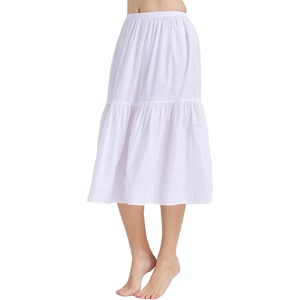 image:imageBEAUTELICATE Half Slip Skirt Extender 100 Cotton Vintage UnderskirtWhite30 Length
