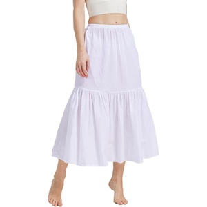 image:imageBEAUTELICATE Half Slip Skirt Extender 100 Cotton Vintage UnderskirtWhite34 Length