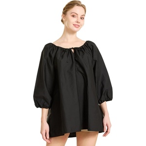 image:imageBEAUTELICATE Peasant Blouse Cotton Renaissance Faire Top Victorian Off ShoulderBlack