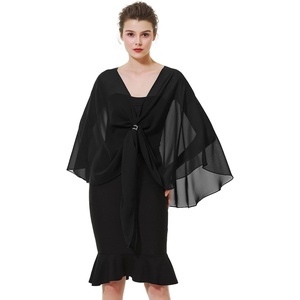 image:imageBEAUTELICATE Shawls Wraps Scarf Chiffon For Women Bridal Wedding Evening DressesBlack