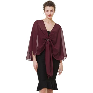 image:imageBEAUTELICATE Shawls Wraps Scarf Chiffon For Women Bridal Wedding Evening DressesCabernet