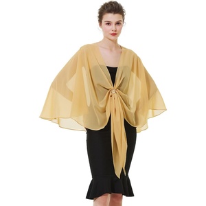 image:imageBEAUTELICATE Shawls Wraps Scarf Chiffon For Women Bridal Wedding Evening DressesGold