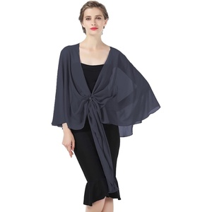 image:imageBEAUTELICATE Shawls Wraps Scarf Chiffon For Women Bridal Wedding Evening DressesMetal Grey