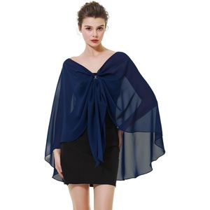 image:imageBEAUTELICATE Shawls Wraps Scarf Chiffon For Women Bridal Wedding Evening DressesNavy Blue