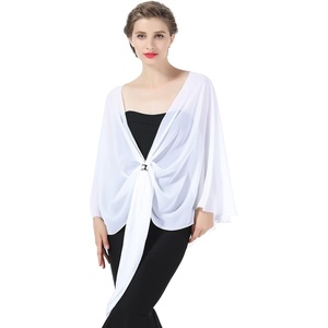 image:imageBEAUTELICATE Shawls Wraps Scarf Chiffon For Women Bridal Wedding Evening DressesWhite