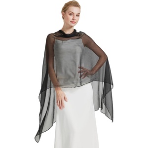 image:imageBEAUTELICATE Sheer Bridal Shawl for Wedding Dress 3 Multiways Shawl Bridesmaids Capelet ScarfBlack