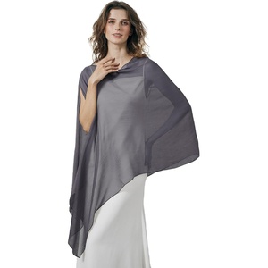 image:imageBEAUTELICATE Sheer Bridal Shawl for Wedding Dress 3 Multiways Shawl Bridesmaids Capelet ScarfDark Grey
