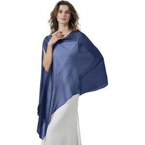 image:imageBEAUTELICATE Sheer Bridal Shawl for Wedding Dress 3 Multiways Shawl Bridesmaids Capelet ScarfMidnight Blue