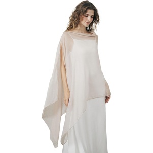 image:imageBEAUTELICATE Sheer Bridal Shawl for Wedding Dress 3 Multiways Shawl Bridesmaids Capelet ScarfNude
