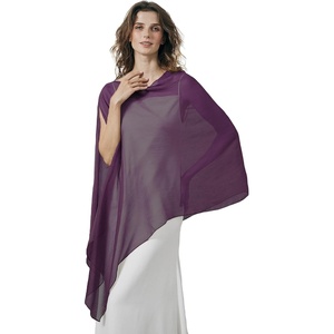 image:imageBEAUTELICATE Sheer Bridal Shawl for Wedding Dress 3 Multiways Shawl Bridesmaids Capelet ScarfPlum