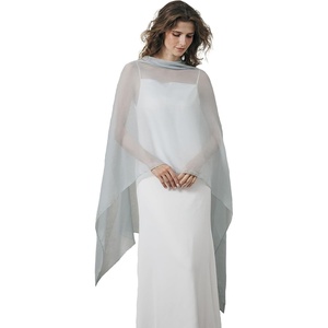 image:imageBEAUTELICATE Sheer Bridal Shawl for Wedding Dress 3 Multiways Shawl Bridesmaids Capelet ScarfPowder Blue