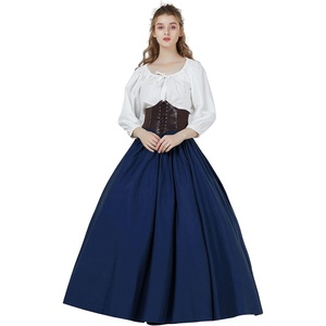 image:imageBEAUTELICATE Victorian Dress Renaissance Skirt Gypsy Long Maxi Medieval Skirt Aline Full LengthNavy Blue