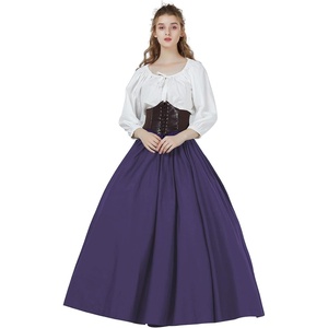 image:imageBEAUTELICATE Victorian Dress Renaissance Skirt Gypsy Long Maxi Medieval Skirt Aline Full LengthPurple
