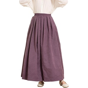 image:imageBEAUTELICATE Victorian Medieval Skirt 2 Pockets Elastic Waist Peach Skin Fabric anklelengthPastel Purple