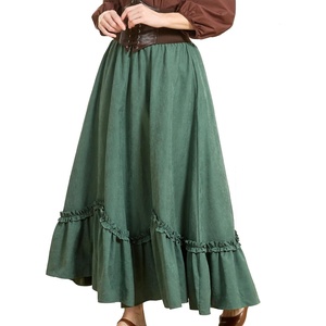 image:imageBEAUTELICATE Victorian Medieval Skirt Renaissance Costume Women Skirt with PocketsForest Green