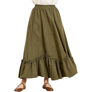 image:imageBEAUTELICATE Victorian Medieval Skirt Renaissance Costume Women Skirt with PocketsOlive Green