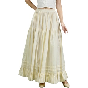 image:imageBEAUTELICATE Women Half Slip Full Length Underskirt 100 Cotton Medieval Cosplay SkirtVintage Cream