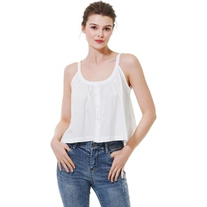 image:imageBEAUTELICATE Women Tank Top 100 Cotton Plaid Camisole U Neck Backless Tank Top SleevelessIvory
