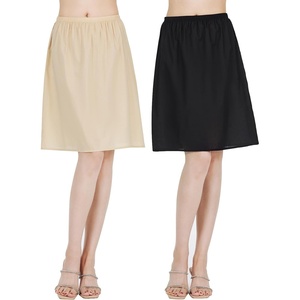 image:imageBEAUTELICATE Womens Half Slip 100 Cotton Vintage Underskirt Knee Length Pack of 2Blacknude