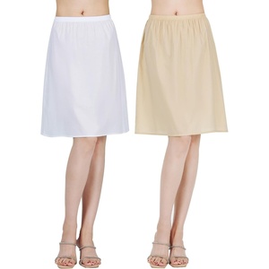 image:imageBEAUTELICATE Womens Half Slip 100 Cotton Vintage Underskirt Knee Length Pack of 2Whitenude
