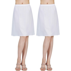image:imageBEAUTELICATE Womens Half Slip 100 Cotton Vintage Underskirt Knee Length Pack of 2Whitewhite