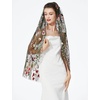 image:imageBEAUTELICATE 1 Tier Wedding Bridal Veil Exquisite Embroidered Secret Garden Veil With CombBlack Tulle
