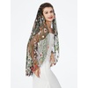 image:imageBEAUTELICATE 1 Tier Wedding Bridal Veil Exquisite Embroidered Secret Garden Veil With CombBlack Tulle