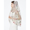 image:imageBEAUTELICATE 1 Tier Wedding Bridal Veil Exquisite Embroidered Secret Garden Veil With CombOriginal Tulle